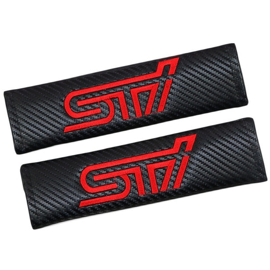 Car Seat Belt Shoulder Pads Protective Cover STI Logo For Subaru