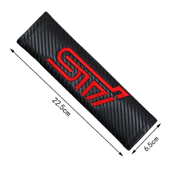 Car Seat Belt Shoulder Pads Protective Cover STI Logo For Subaru