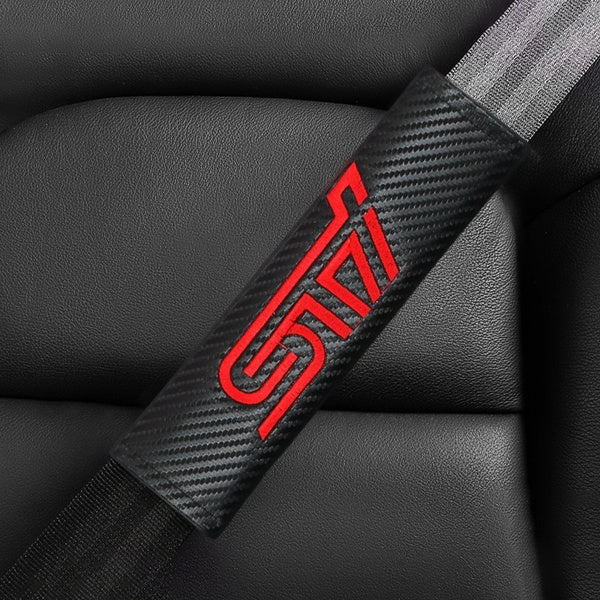 Car Seat Belt Shoulder Pads Protective Cover STI Logo For Subaru