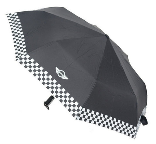 Black Checkered Automatic Folding Umbrella for BMW MINI Cooper