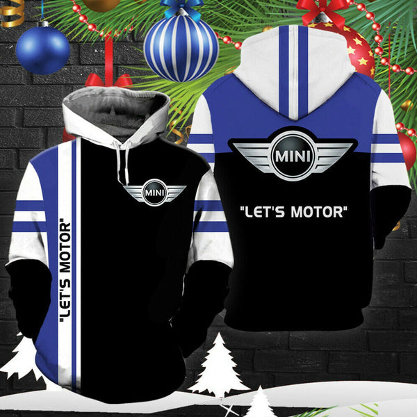 Winter & Autumn Fashion Mini Cooper Let's Motor Printed Round-Neck Long Sleeved Unisex